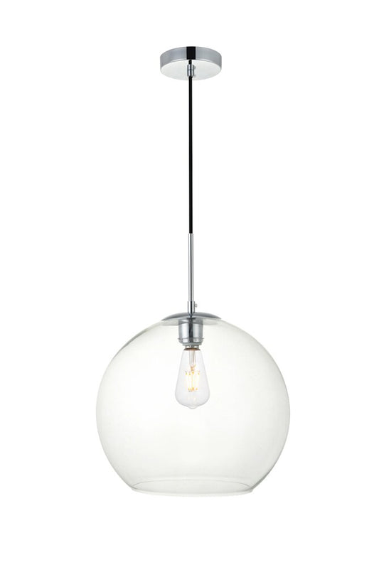 Elegant Furniture & Lighting - Baxter 1 Light Chrome Pendant With Clear Glass - LD2216C veiw 1