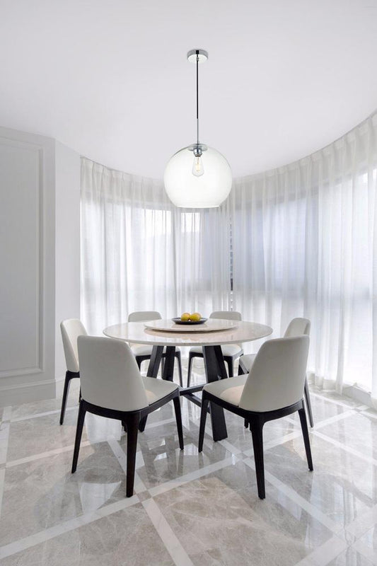 Elegant Furniture & Lighting - Baxter 1 Light Chrome Pendant With Clear Glass - LD2216C veiw 2