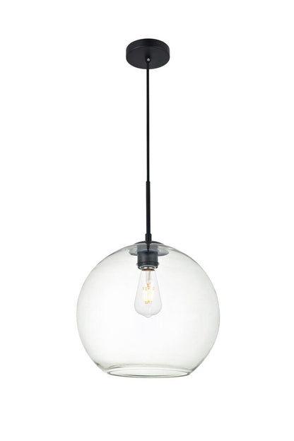Elegant Furniture & Lighting - Baxter 1 Light Black Pendant With Clear Glass - LD2224BK veiw 3