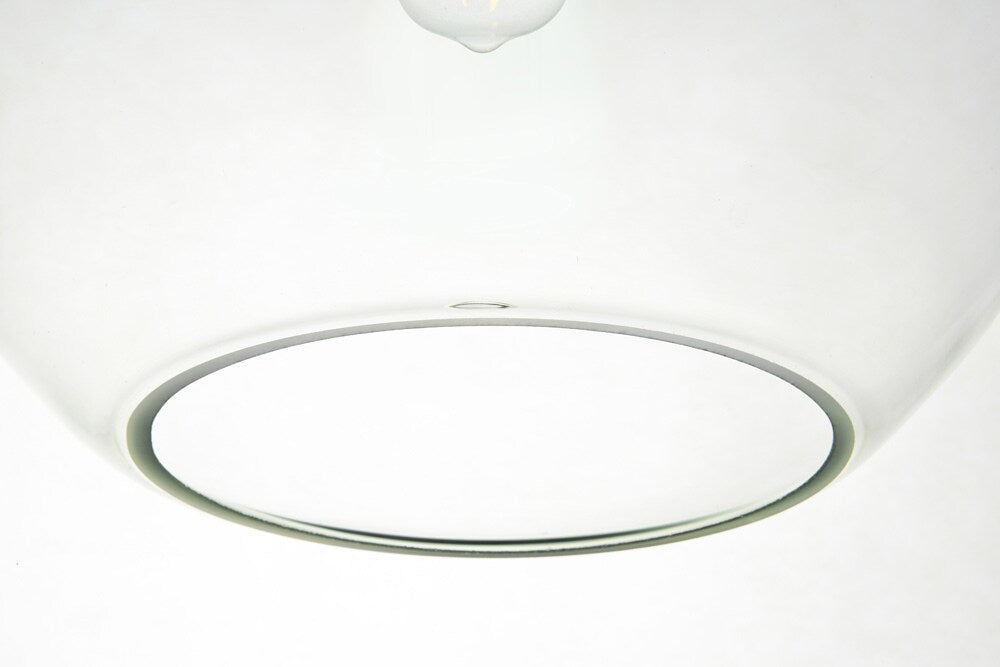 Elegant Furniture & Lighting - Baxter 1 Light Black Pendant With Clear Glass - LD2224BK veiw 4