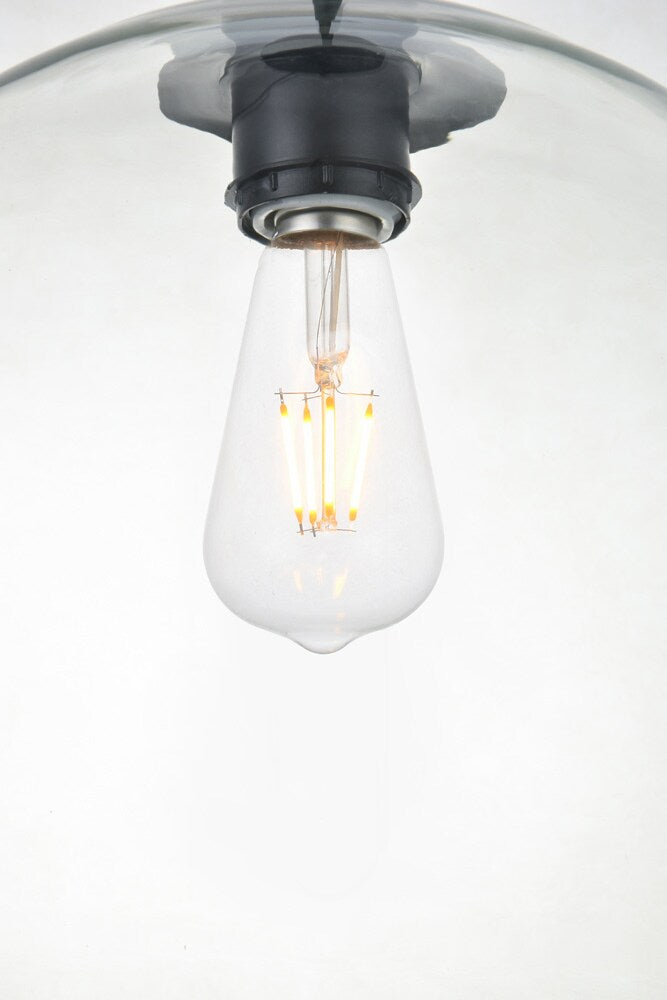 Elegant Furniture & Lighting - Baxter 1 Light Black Pendant With Clear Glass - LD2224BK veiw 5