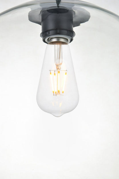 Elegant Furniture & Lighting - Baxter 1 Light Black Pendant With Clear Glass - LD2224BK veiw 5