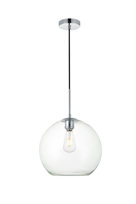 Elegant Furniture & Lighting - Baxter 1 Light Chrome Pendant With Clear Glass - LD2224C veiw 1