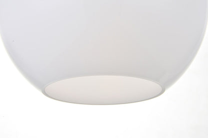 Elegant Furniture & Lighting - Baxter 1 Light Black Pendant With Frosted White Glass - LD2207BK veiw 5