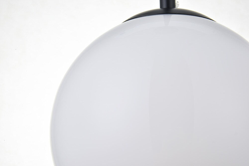 Elegant Furniture & Lighting - Baxter 1 Light Black Pendant With Frosted White Glass - LD2207BK veiw 6
