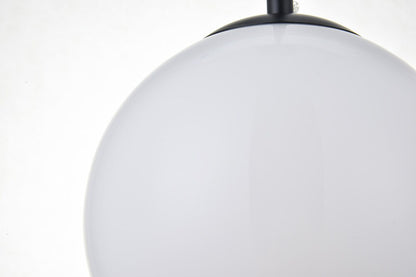 Elegant Furniture & Lighting - Baxter 1 Light Black Pendant With Frosted White Glass - LD2207BK veiw 6