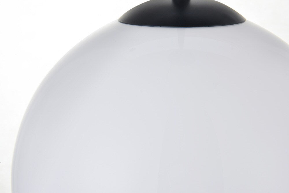 Elegant Furniture & Lighting - Baxter 1 Light Black Pendant With Frosted White Glass - LD2213BK veiw 4