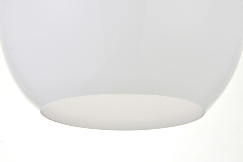 Elegant Furniture & Lighting - Baxter 1 Light Black Pendant With Frosted White Glass - LD2213BK veiw 5