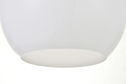 Elegant Furniture & Lighting - Baxter 1 Light Black Pendant With Frosted White Glass - LD2213BK veiw 5