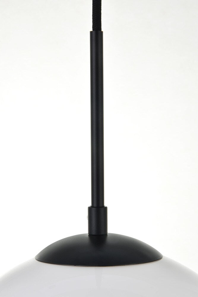 Elegant Furniture & Lighting - Baxter 1 Light Black Pendant With Frosted White Glass - LD2213BK veiw 6