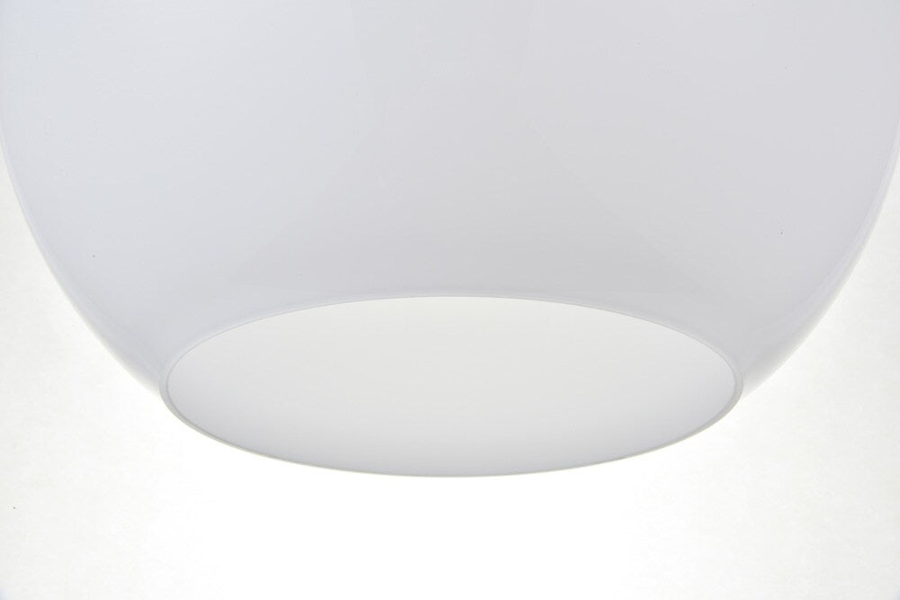 Elegant Furniture & Lighting - Baxter 1 Light Black Pendant With Frosted White Glass - LD2217BK veiw 4