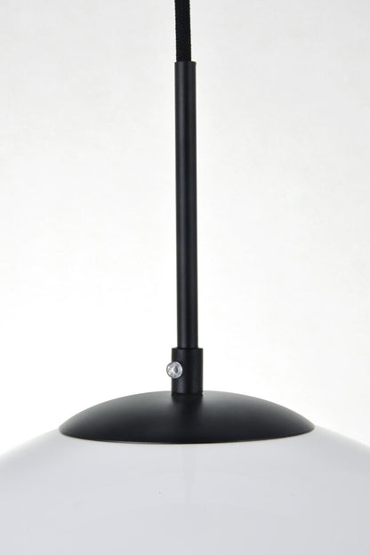 Elegant Furniture & Lighting - Baxter 1 Light Black Pendant With Frosted White Glass - LD2217BK veiw 5