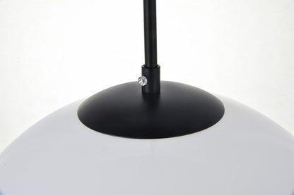Elegant Furniture & Lighting - Baxter 1 Light Black Pendant With Frosted White Glass - LD2217BK veiw 6