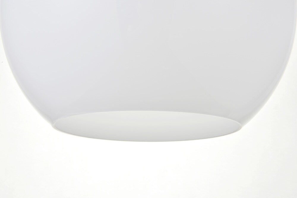 Elegant Furniture & Lighting - Baxter 1 Light Black Pendant With Frosted White Glass - LD2225BK veiw 4