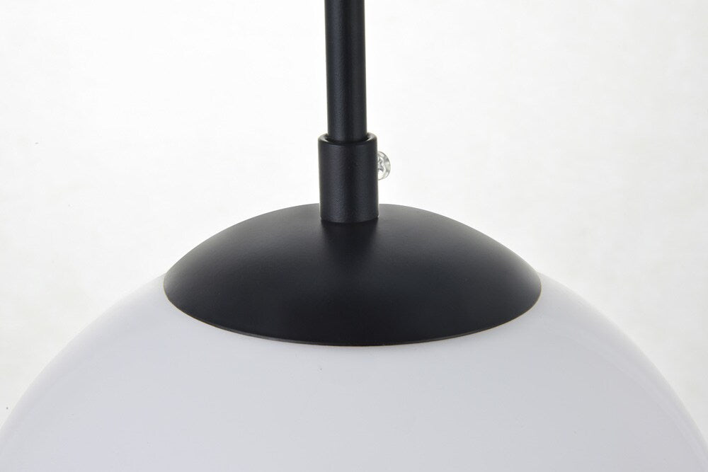 Elegant Furniture & Lighting - Baxter 1 Light Black Pendant With Frosted White Glass - LD2225BK veiw 5