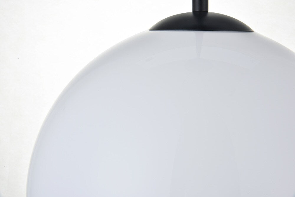 Elegant Furniture & Lighting - Baxter 1 Light Black Pendant With Frosted White Glass - LD2225BK veiw 6