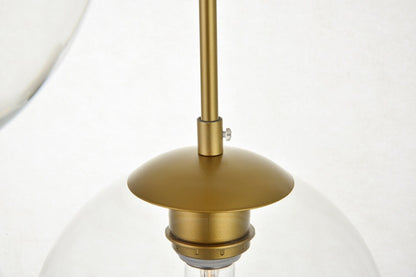 Elegant Furniture & Lighting - Baxter 3 Lights Brass Pendant With Clear Glass - LD2208BR veiw 4