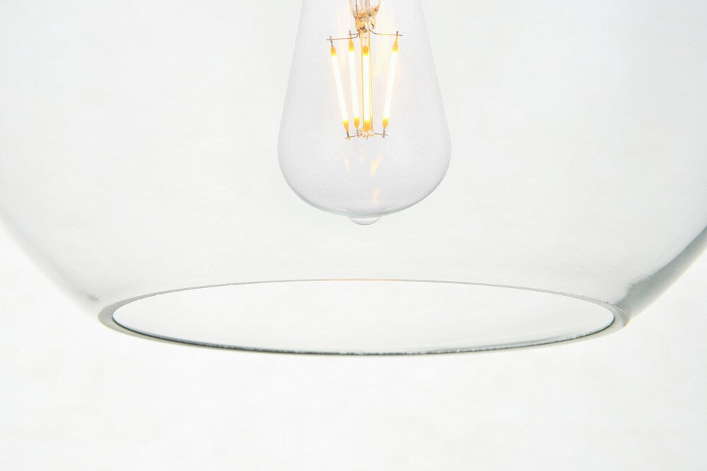 Elegant Furniture & Lighting - Baxter 3 Lights Brass Pendant With Clear Glass - LD2208BR veiw 5