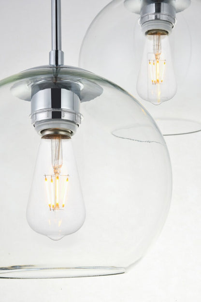 Elegant Furniture & Lighting - Baxter 3 Lights Chrome Pendant With Clear Glass - LD2208C veiw 4