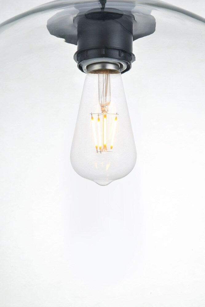 Elegant Furniture & Lighting - Baxter 3 Lights Black Pendant With Clear Glass - LD2218BK veiw 5
