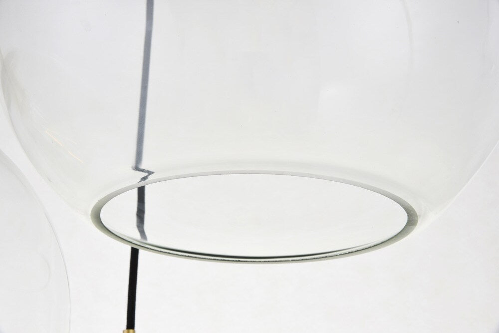 Elegant Furniture & Lighting - Baxter 3 Lights Brass Pendant With Clear Glass - LD2218BR veiw 6