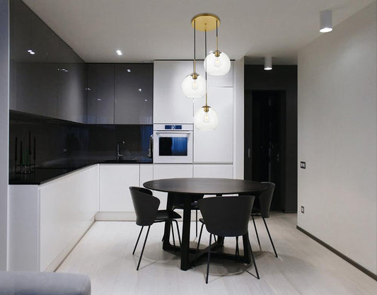 Elegant Furniture & Lighting - Baxter 3 Lights Brass Pendant With Clear Glass - LD2214BR veiw 2