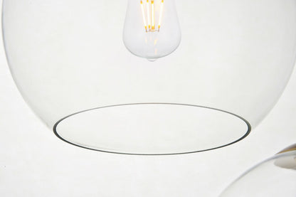 Elegant Furniture & Lighting - Baxter 3 Lights Brass Pendant With Clear Glass - LD2214BR veiw 5