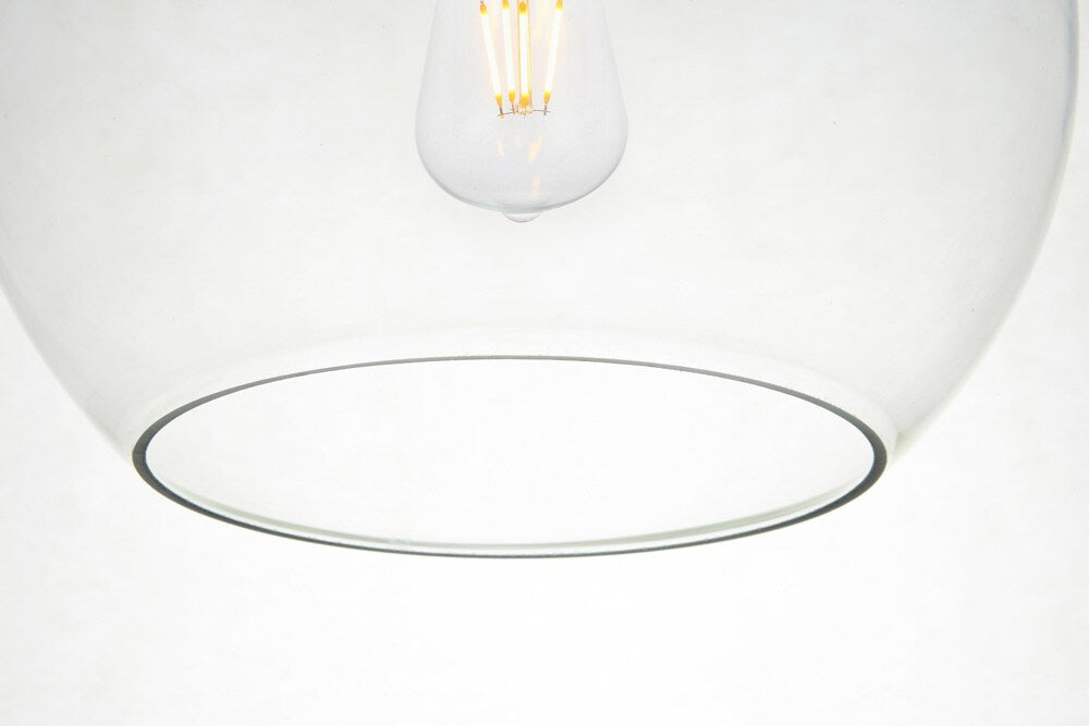 Elegant Furniture & Lighting - Baxter 3 Lights Chrome Pendant With Clear Glass - LD2214C veiw 5