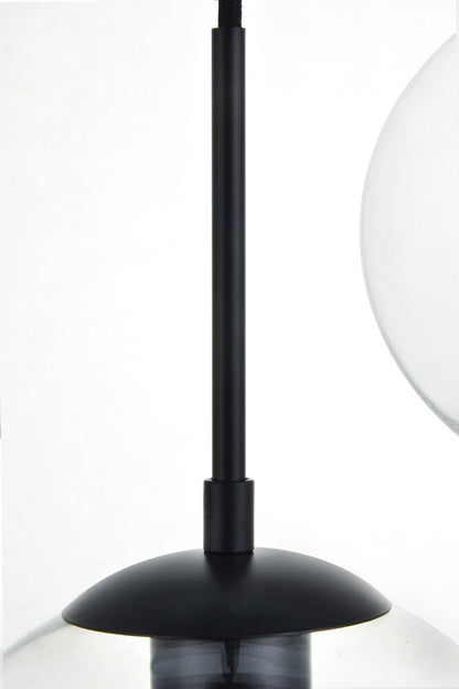 Elegant Furniture & Lighting - Baxter 3 Lights Black Pendant With Clear Glass - LD2236BK veiw 4