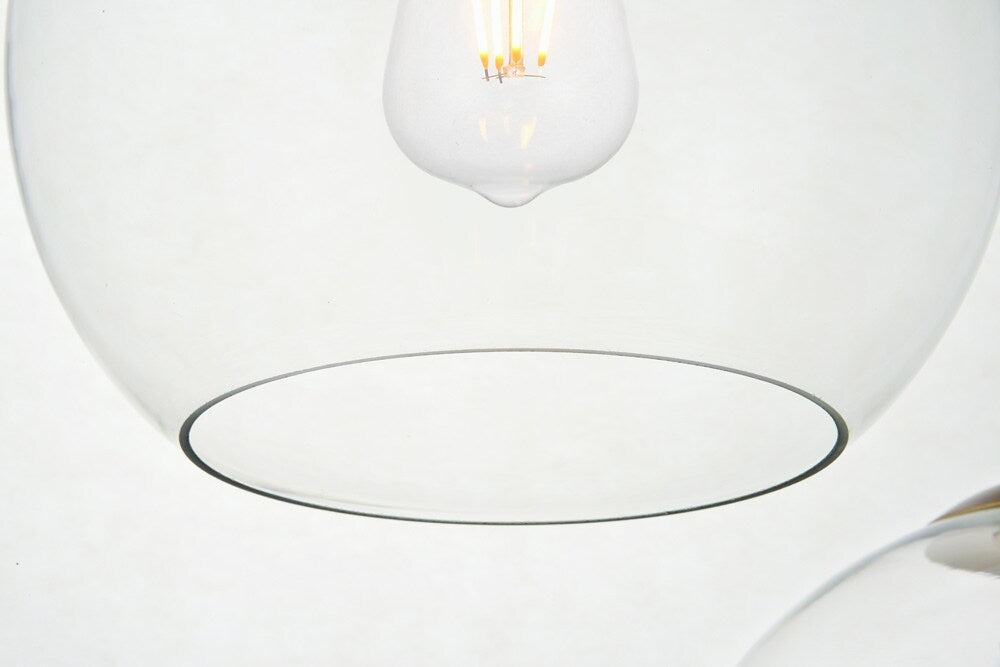 Elegant Furniture & Lighting - Baxter 3 Lights Brass Pendant With Clear Glass - LD2236BR veiw 5
