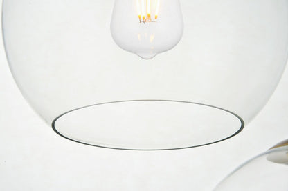 Elegant Furniture & Lighting - Baxter 3 Lights Brass Pendant With Clear Glass - LD2236BR veiw 5