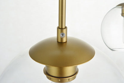 Elegant Furniture & Lighting - Baxter 3 Lights Brass Pendant With Clear Glass - LD2236BR veiw 6