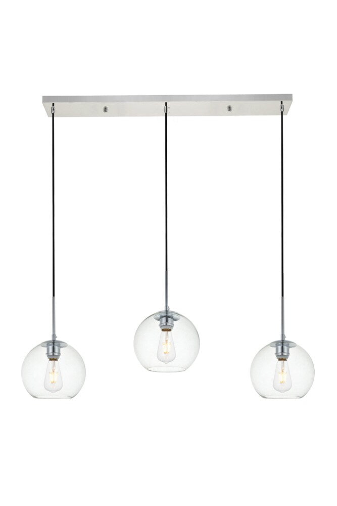Elegant Furniture & Lighting - Baxter 3 Lights Chrome Pendant With Clear Glass - LD2236C veiw 1