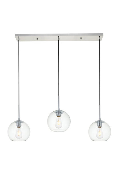 Elegant Furniture & Lighting - Baxter 3 Lights Chrome Pendant With Clear Glass - LD2236C veiw 1