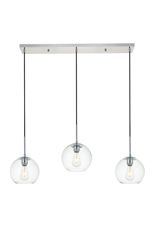 Elegant Furniture & Lighting - Baxter 3 Lights Chrome Pendant With Clear Glass - LD2236C veiw 1
