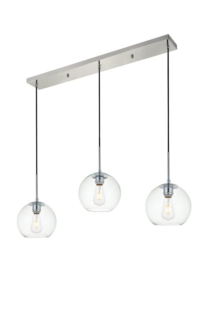 Elegant Furniture & Lighting - Baxter 3 Lights Chrome Pendant With Clear Glass - LD2236C veiw 3