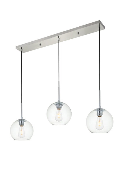 Elegant Furniture & Lighting - Baxter 3 Lights Chrome Pendant With Clear Glass - LD2236C veiw 3