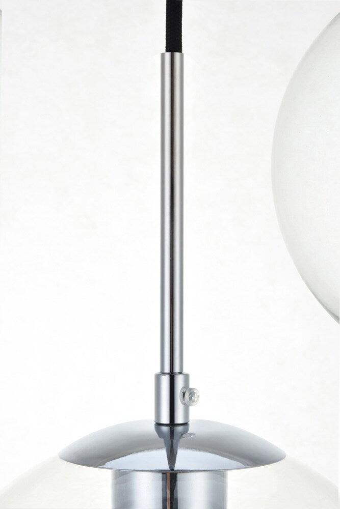 Elegant Furniture & Lighting - Baxter 3 Lights Chrome Pendant With Clear Glass - LD2236C veiw 4