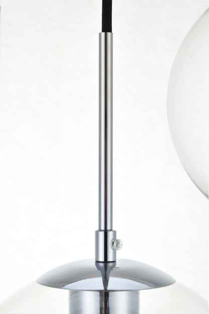 Elegant Furniture & Lighting - Baxter 3 Lights Chrome Pendant With Clear Glass - LD2236C veiw 4