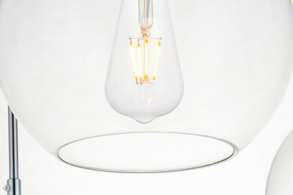 Elegant Furniture & Lighting - Baxter 3 Lights Chrome Pendant With Clear Glass - LD2236C veiw 5