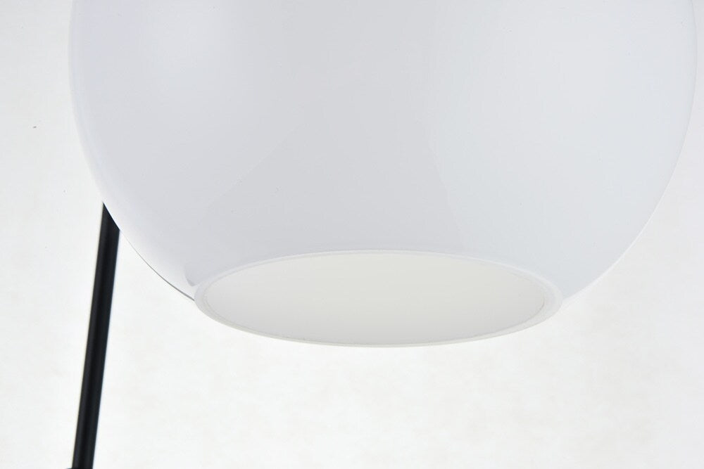 Elegant Furniture & Lighting - Baxter 3 Lights Black Pendant With Frosted White Glass - LD2209BK veiw 5