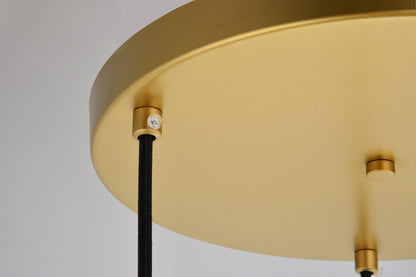 Elegant Furniture & Lighting - Baxter 3 Lights Brass Pendant With Frosted White Glass - LD2209BR veiw 5