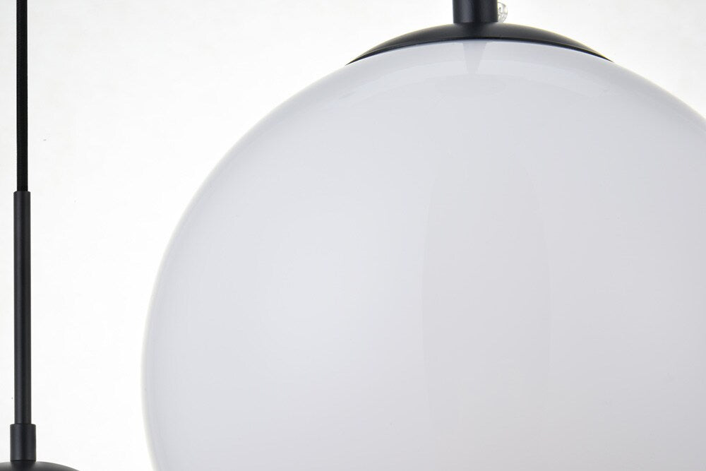Elegant Furniture & Lighting - Baxter 3 Lights Black Pendant With Frosted White Glass - LD2237BK veiw 4