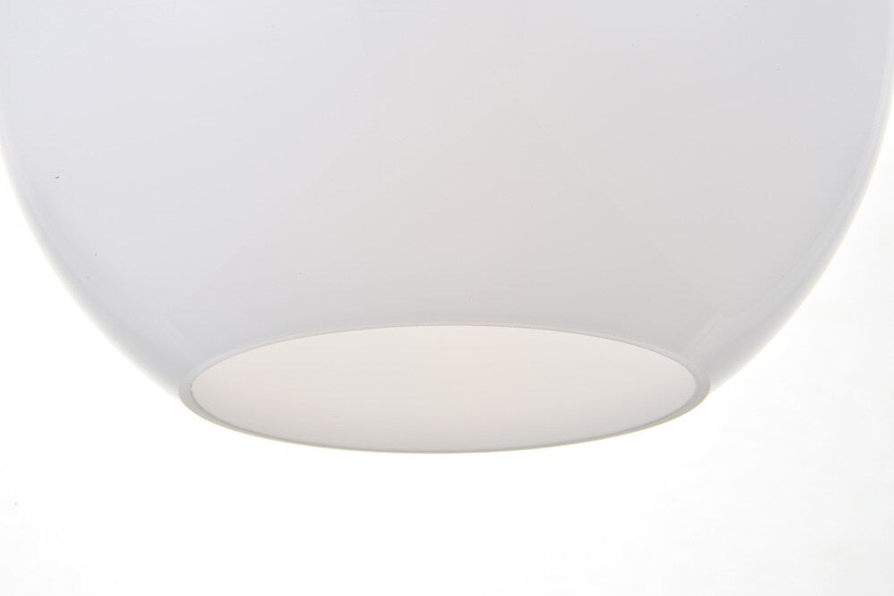 Elegant Furniture & Lighting - Baxter 3 Lights Black Pendant With Frosted White Glass - LD2237BK veiw 5