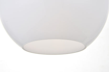 Elegant Furniture & Lighting - Baxter 3 Lights Black Pendant With Frosted White Glass - LD2237BK veiw 5