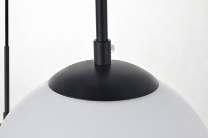 Elegant Furniture & Lighting - Baxter 3 Lights Black Pendant With Frosted White Glass - LD2237BK veiw 6
