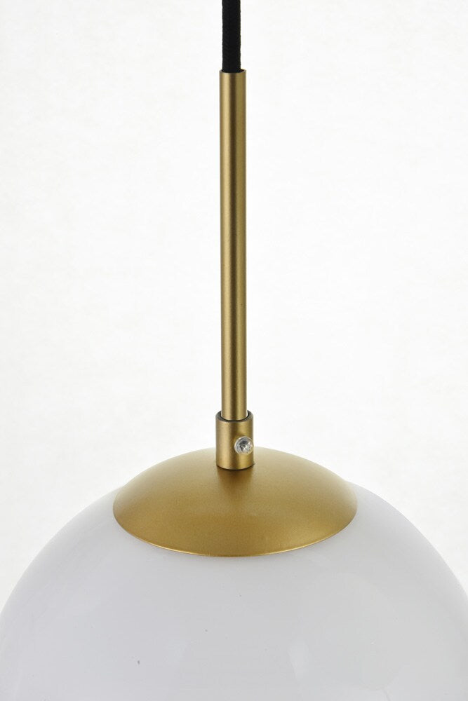 Elegant Furniture & Lighting - Baxter 3 Lights Brass Pendant With Frosted White Glass - LD2237BR veiw 4