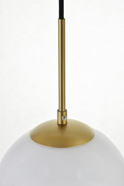 Elegant Furniture & Lighting - Baxter 3 Lights Brass Pendant With Frosted White Glass - LD2237BR veiw 4