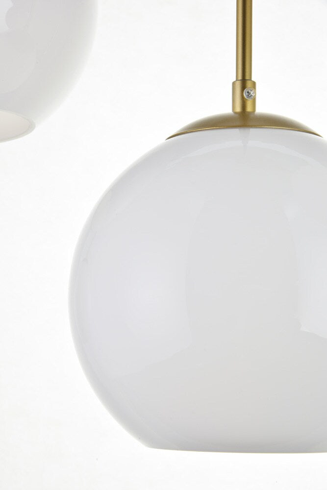 Elegant Furniture & Lighting - Baxter 3 Lights Brass Pendant With Frosted White Glass - LD2237BR veiw 5
