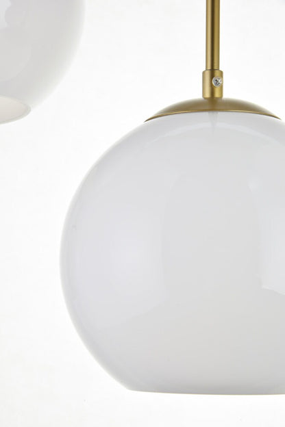 Elegant Furniture & Lighting - Baxter 3 Lights Brass Pendant With Frosted White Glass - LD2237BR veiw 5